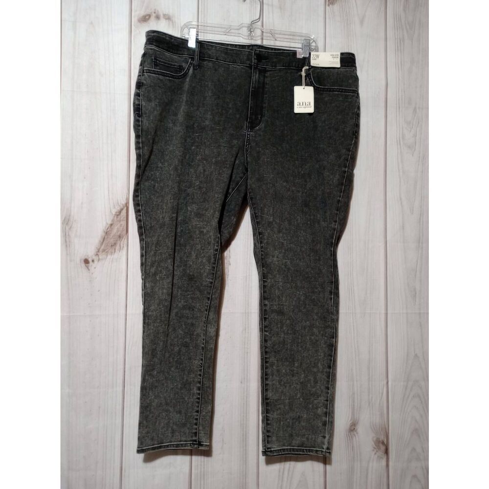 A.n.a Jeans Ladies 22W Black High Rise Jeggings Acid Wash